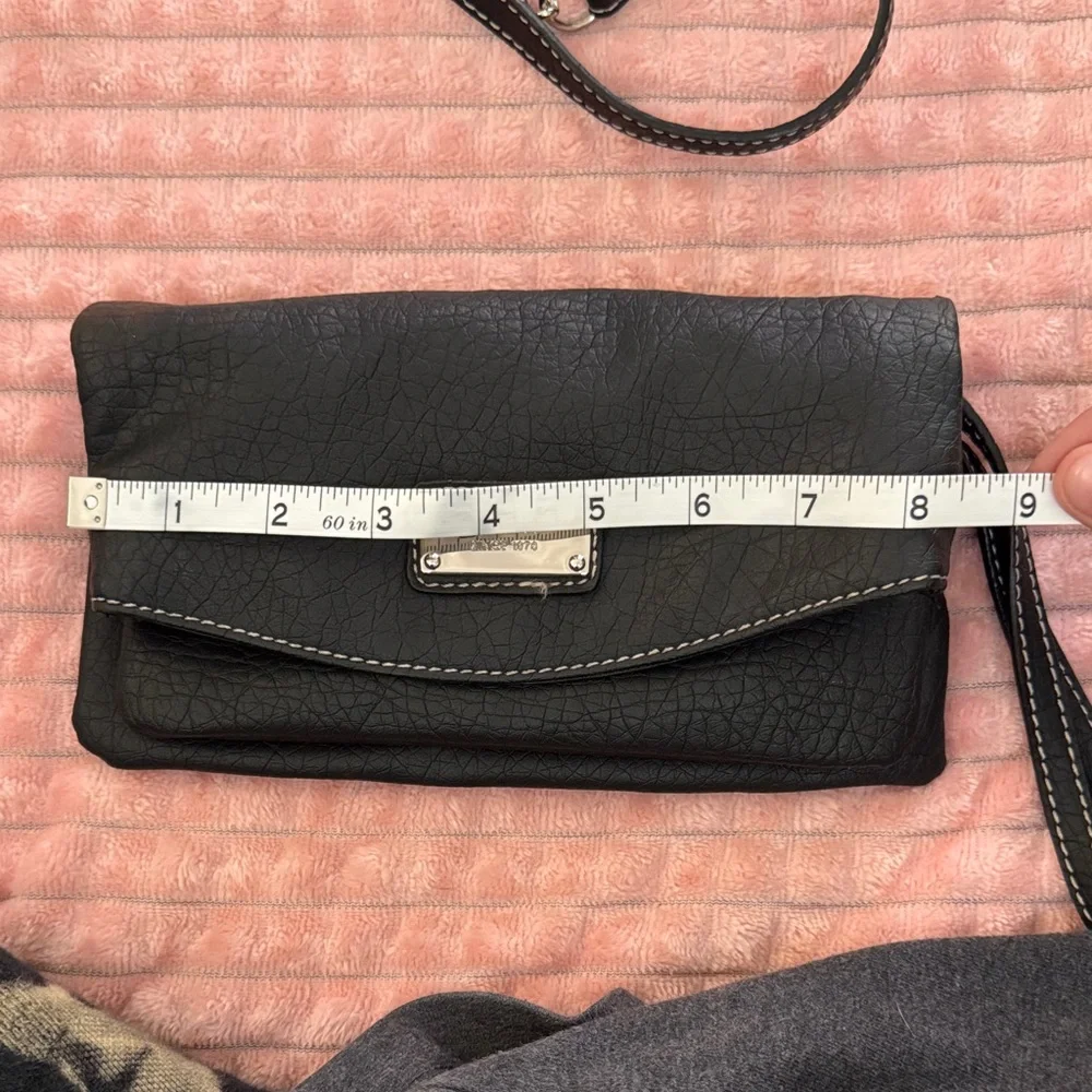 Nine West Convertible Crossbody Clutch | Black Faux Leather | OS